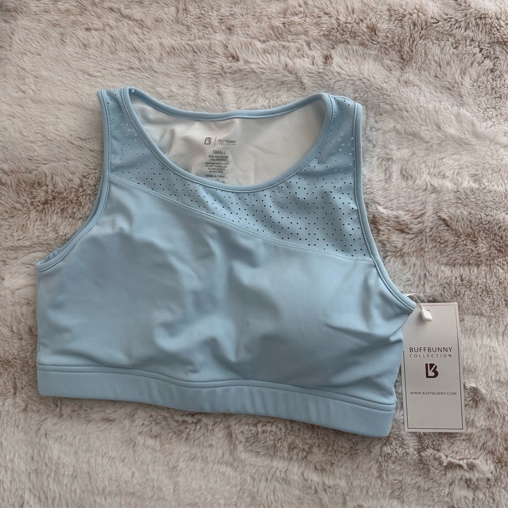 BuffBunny Blue Racerback Sports Bra